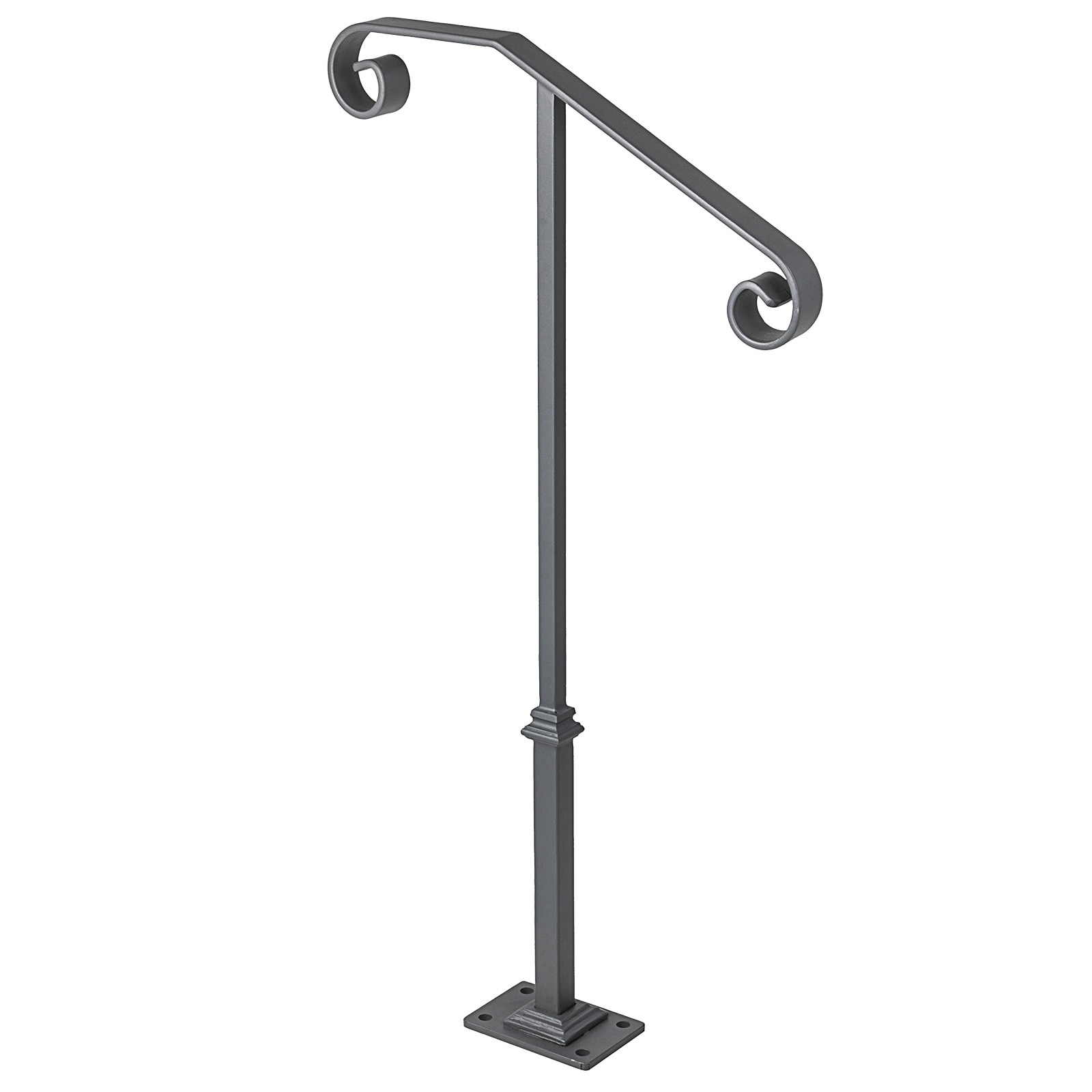 Wrought Iron Handrail For Outdoor Steps Grey Transitional Railing_voghion.com
